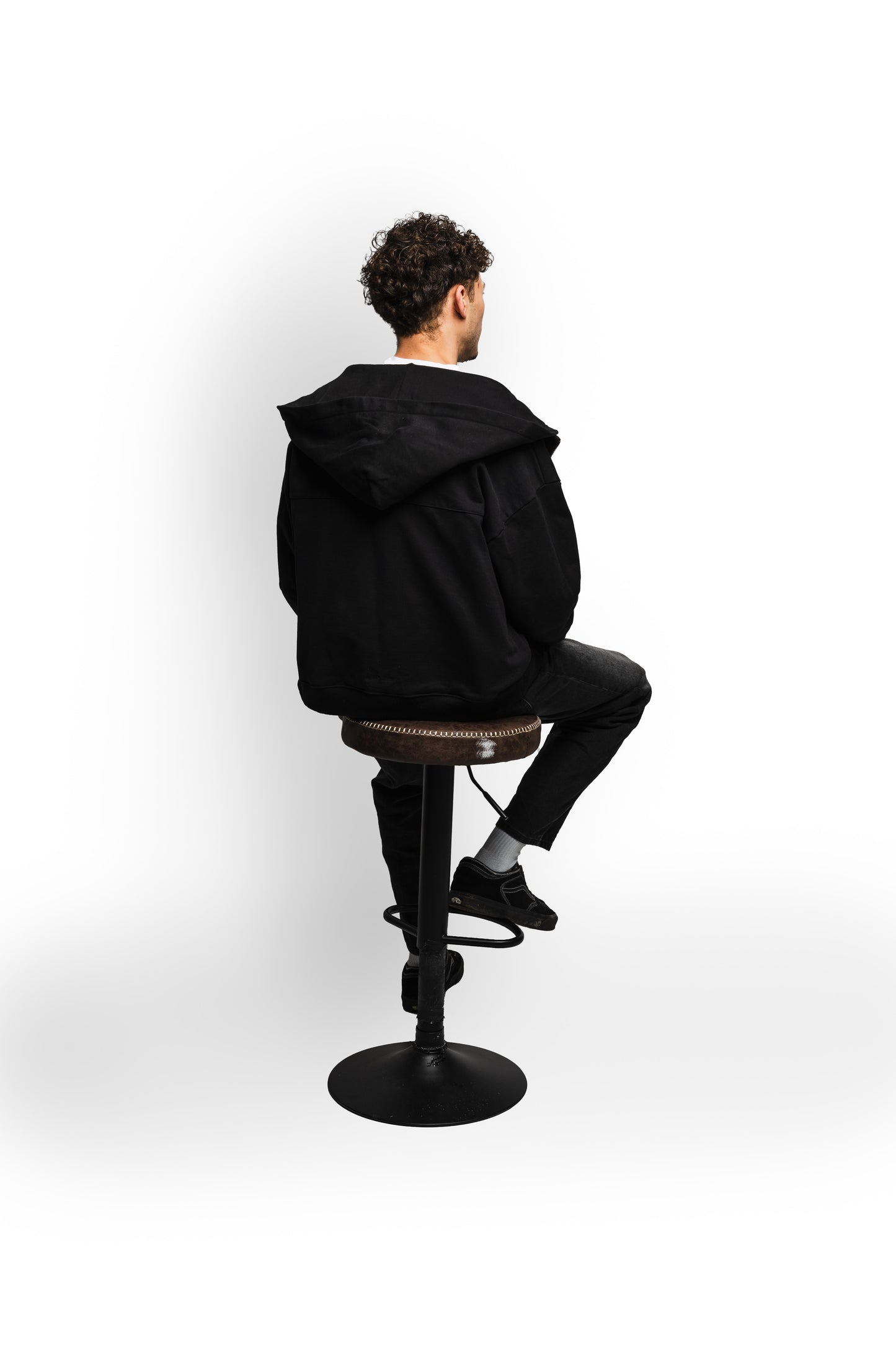 Double Zipped Hoodie (Black)